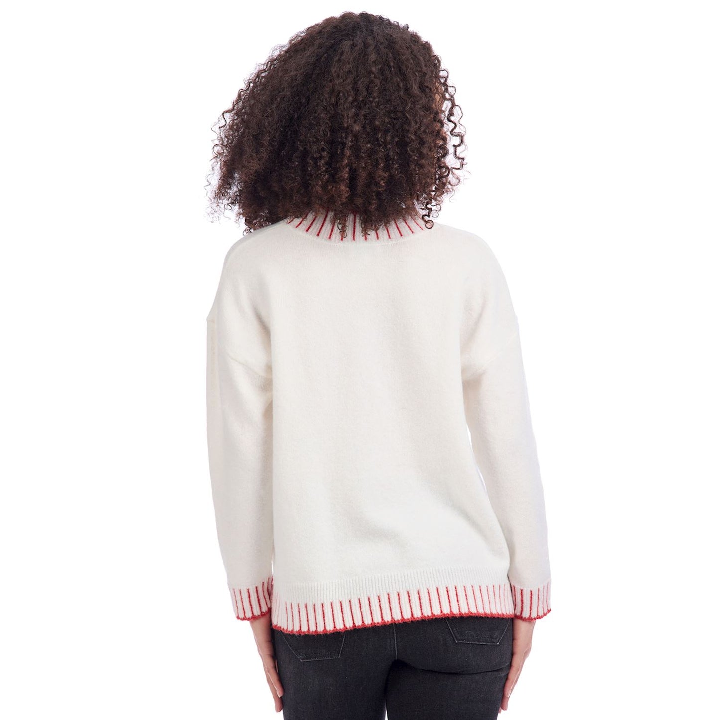 Cream and Red Bow Sweater