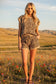 Leopard Print Ribbed Lounge Top & Shorts Set: CREAM COMBO