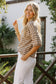 Oversized Lightweight Striped Sweater Top: TAUPE/WHITE