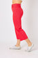 HW Garment Dyed Tummy Control Crop Wide: RED