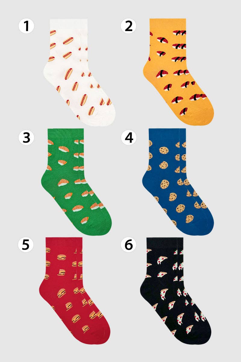 Men's Crew Just One Bite Socks: M-L-072-1