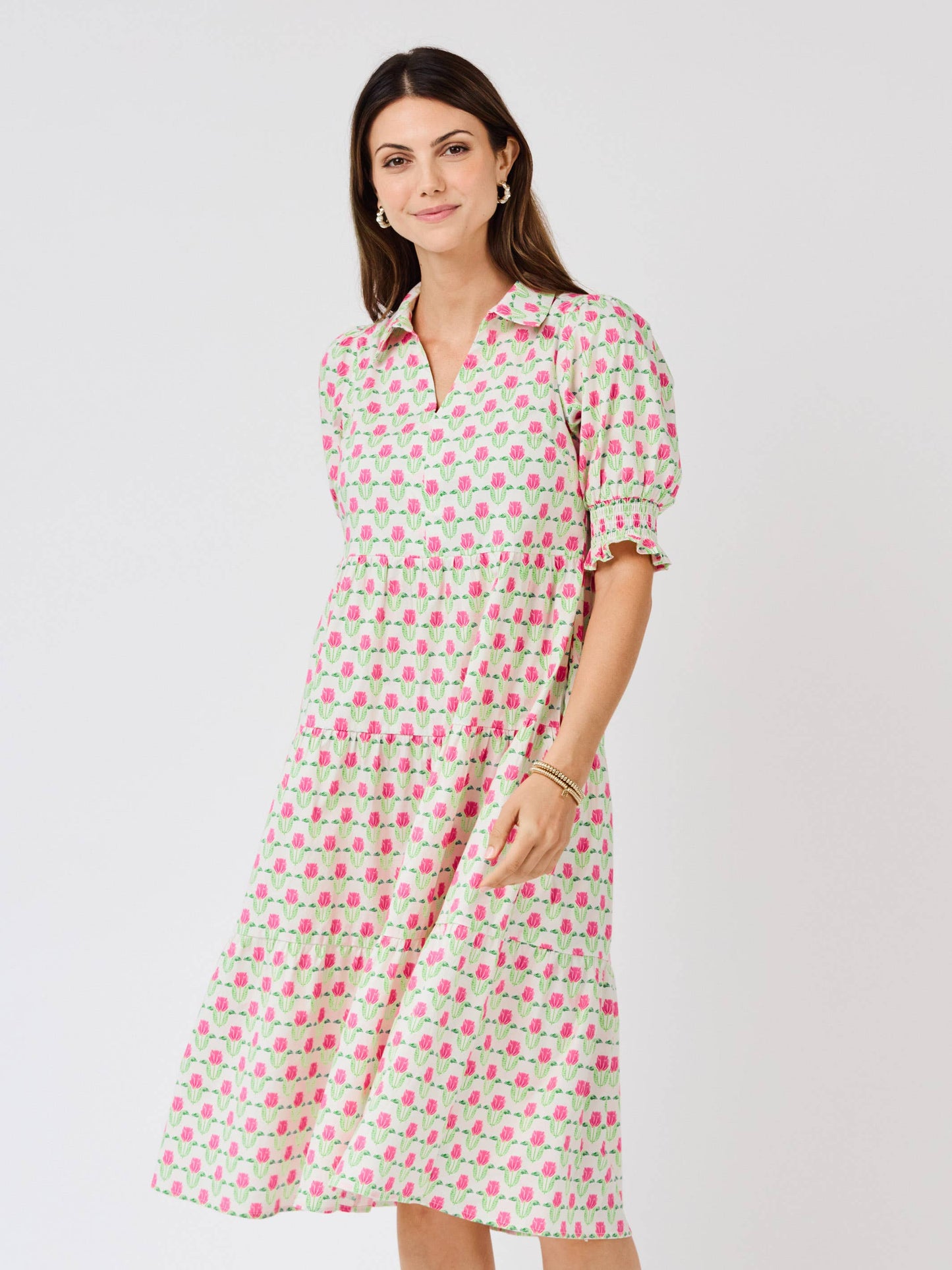 Molly Dress | Floral Fanfare Green: