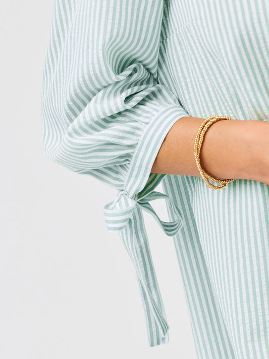 Lainey Dress | Seafoam/White
