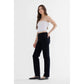 High Rise Straight Leg - 67.5% Cotton: SMOCKY BLACK / 24