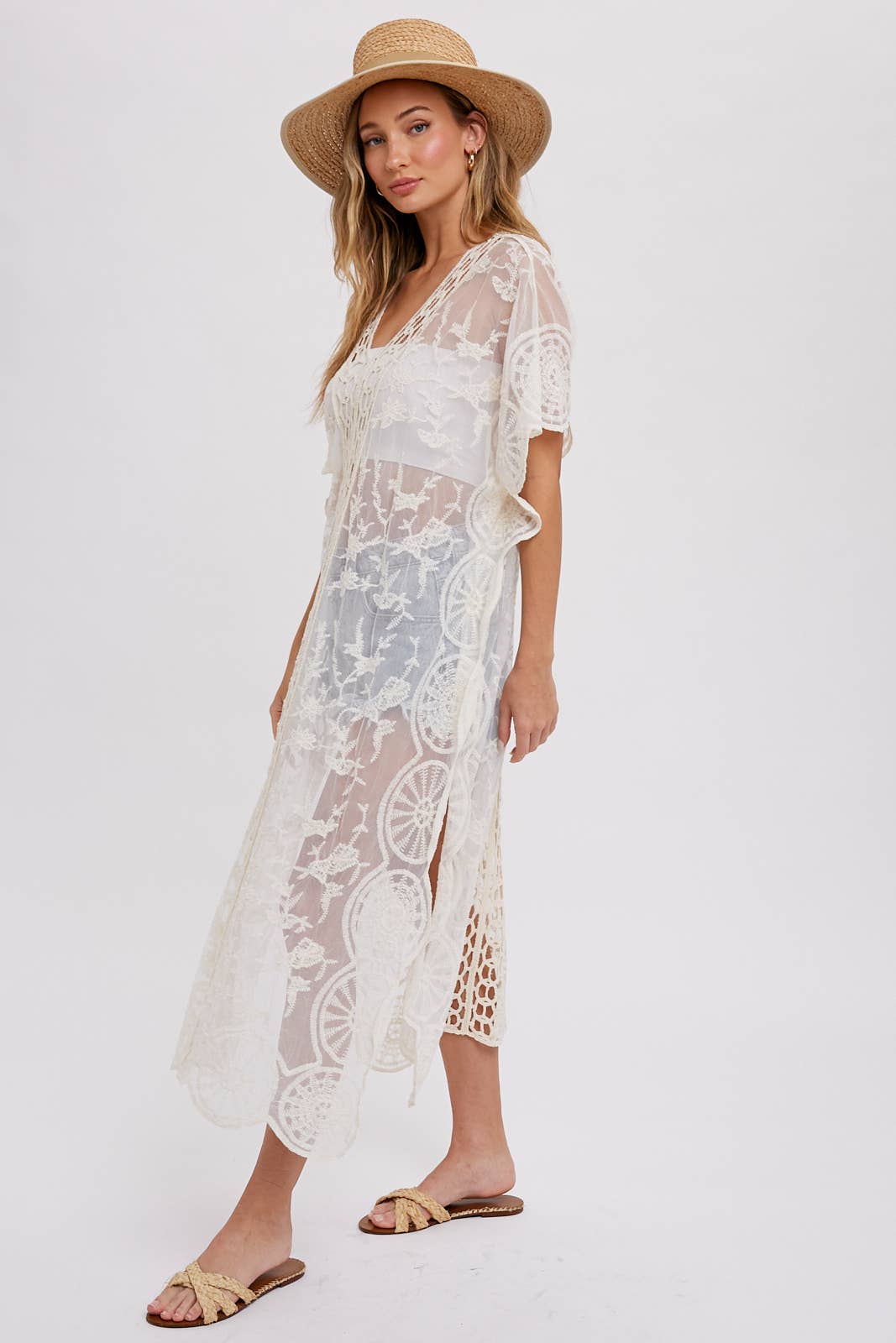 Bluivy BOHO LACE KAFTAN: NATURAL