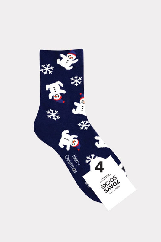 Women's Crew Merry Snowing Socks: KW-C-147-4