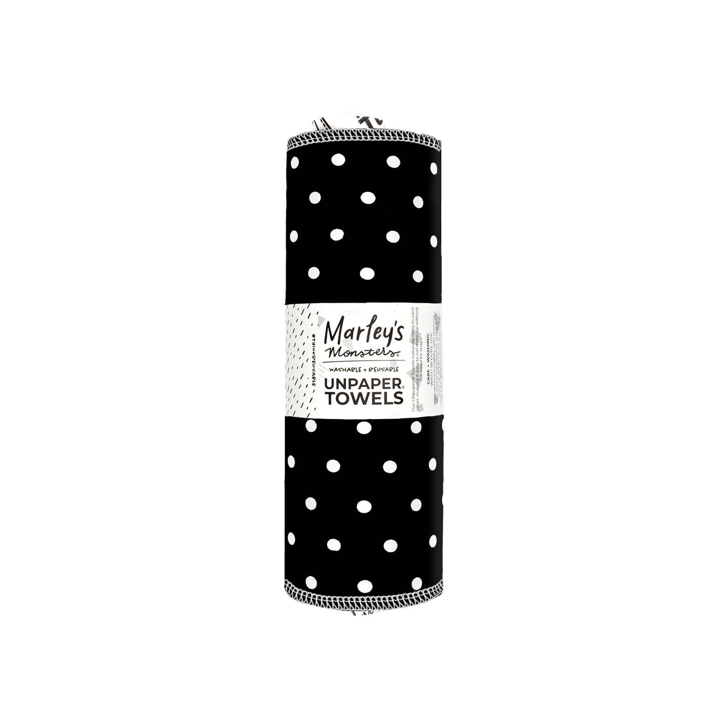UNpaper® Towels: Prints - Case of 6 | Reusable Paper Towels: Black & White Polka / 12-Pack