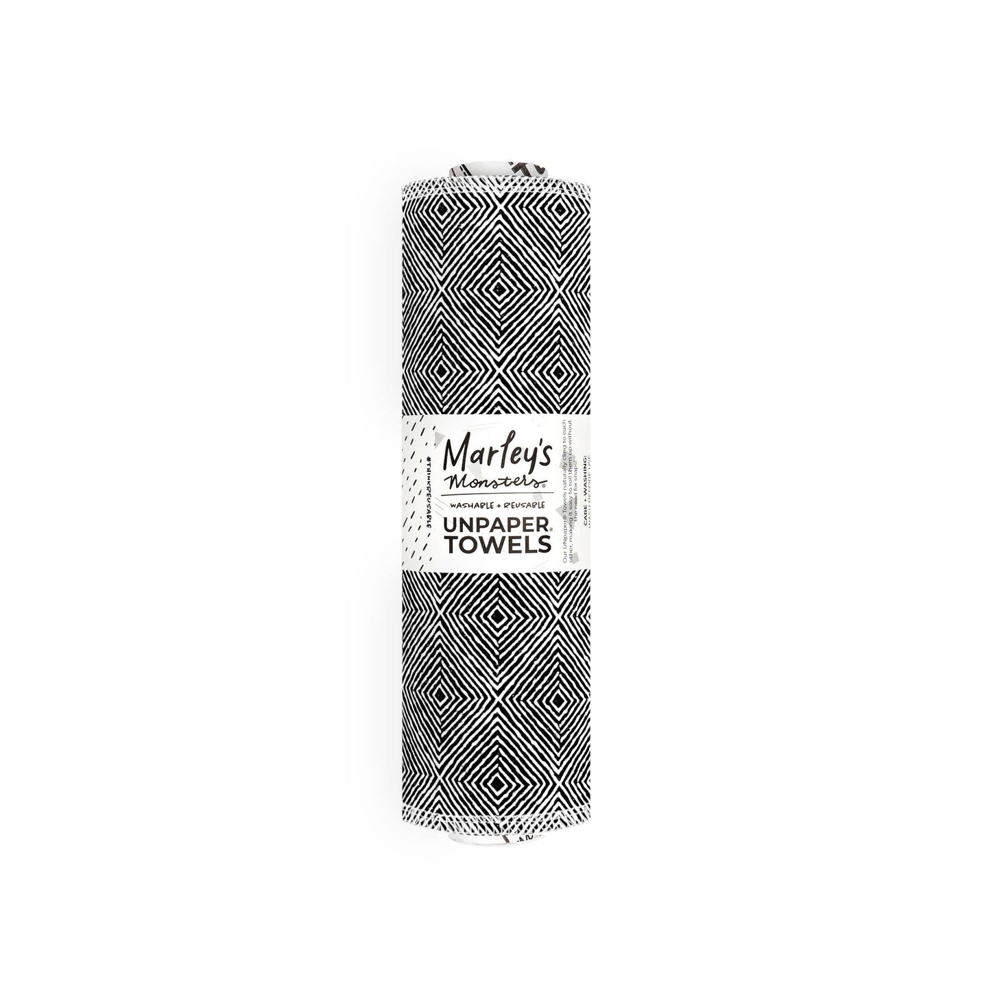 UNpaper® Towels: Prints - Case of 6 | Reusable Paper Towels: Black & White Polka / 12-Pack
