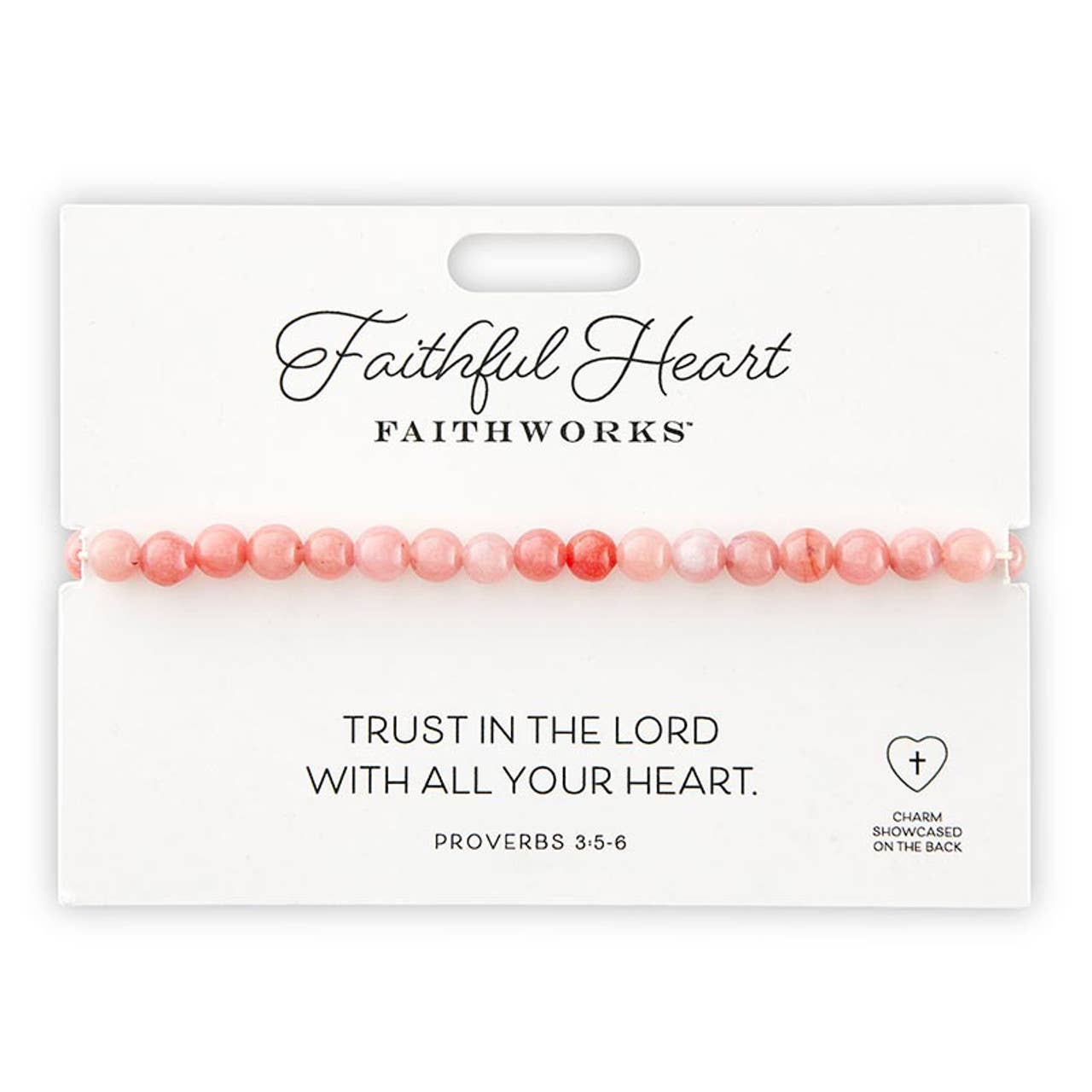 Stone Bracelet - Faithful Heart - Pink: Wipe Clean with Damp Cloth / Gold Plated/Stone / 7" L