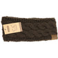 Solid Cable Knit CC Head Wrap HW20: Cocoa Berry