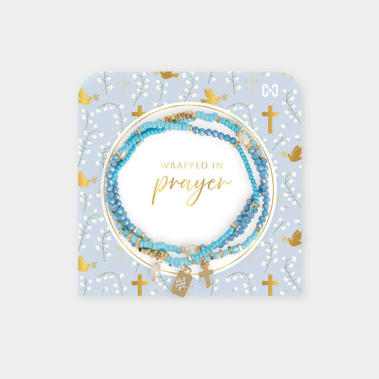 Wrapped in Prayer Bracelet: Light Blue