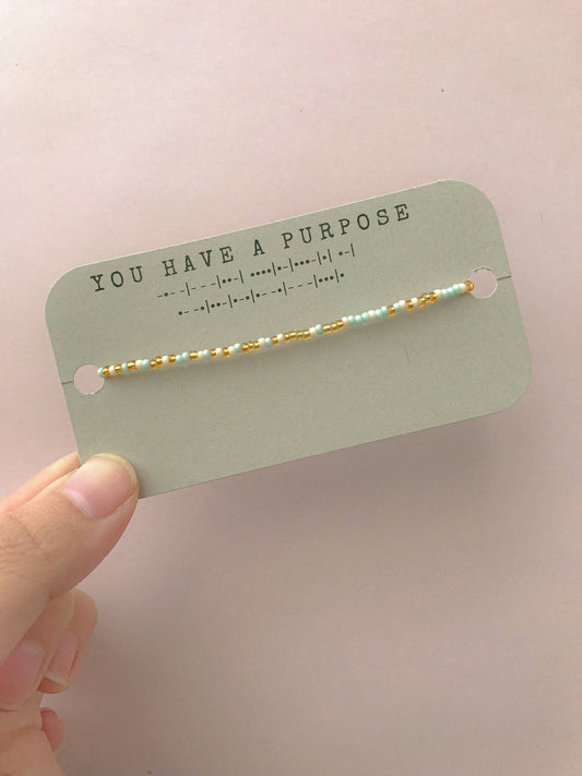 You Have a Purpose Morse Code Bracelet: Large