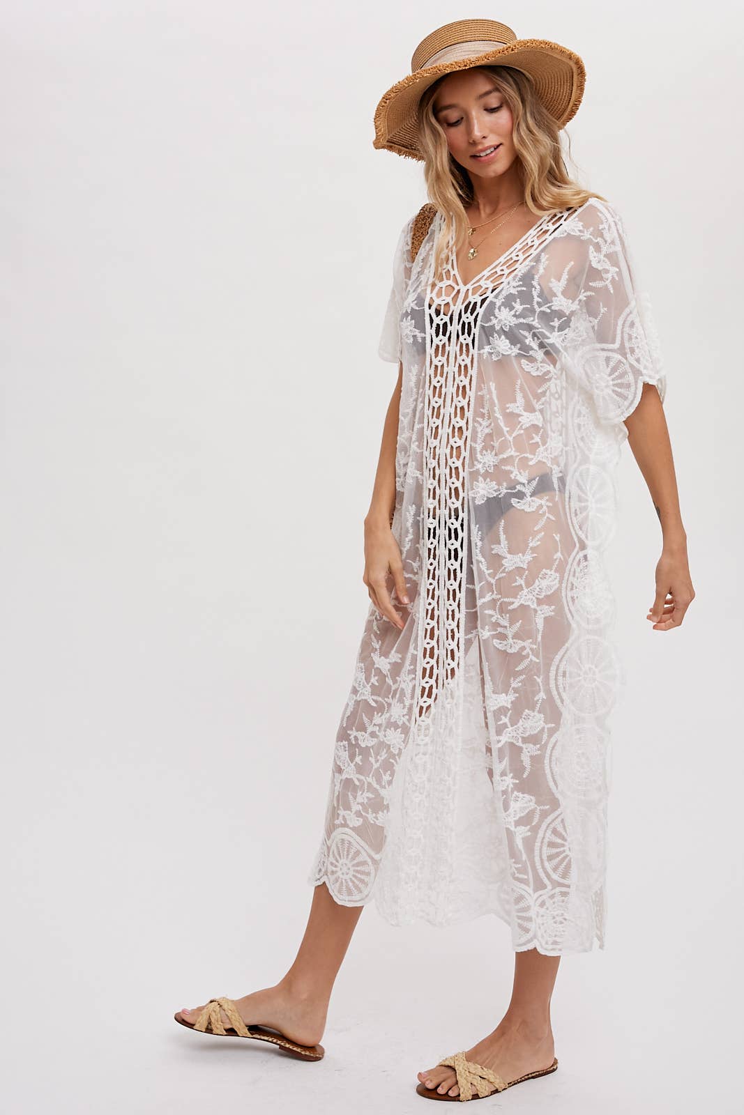 Bluivy BOHO LACE KAFTAN: NATURAL