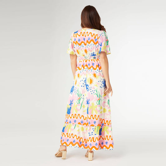 Picasso Short Sleeve Maxi Dress: Summerfest
