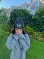 Rhinestone Ribbon Bow Embellishment C.C Beanie HTE0150: Lt. Grey