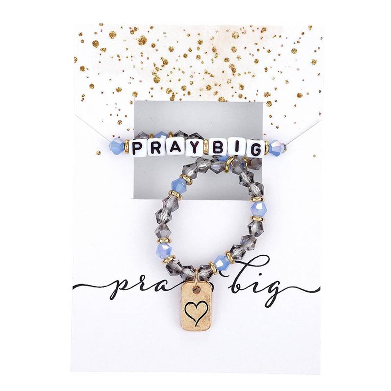 Word Beaded Tag Bracelet: Gold Plated