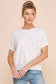 Short Sleeve Diamond Pointelle Top: Coral Rose