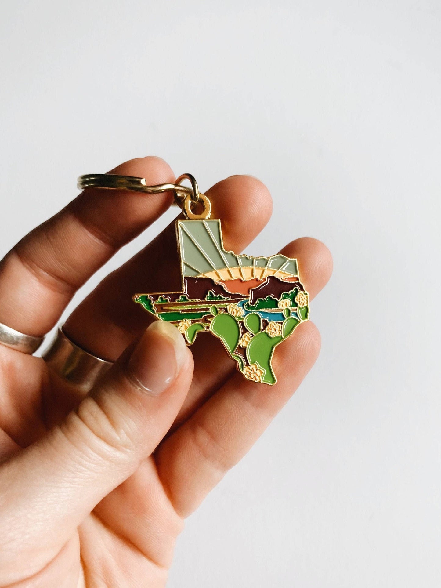 Gold Texas Soft Enamel Keychain