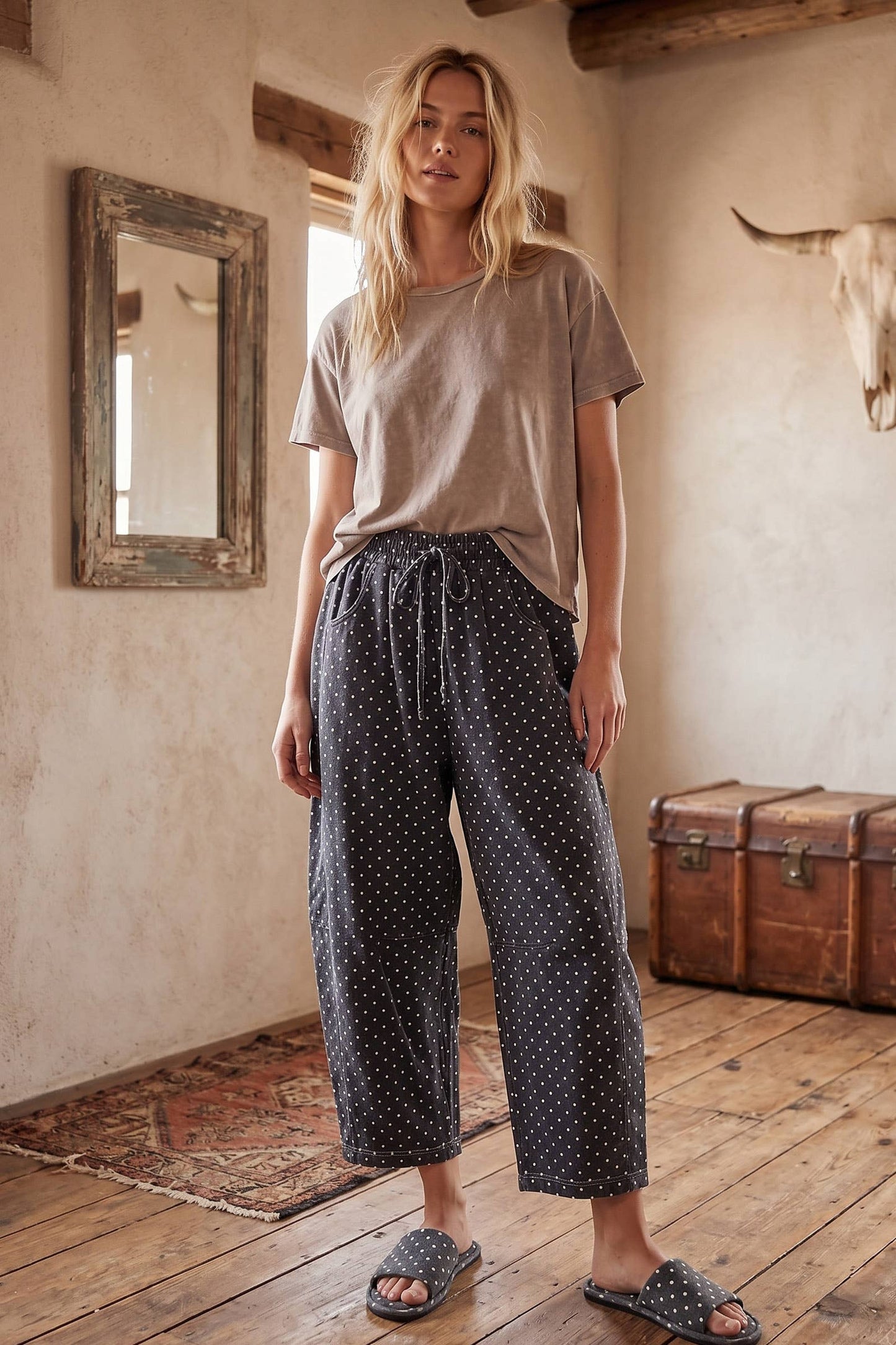 Oversized Scuba Barrel Lounge Pants: BROWNISH GREY