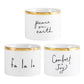 Gold Holiday Dip Bowls Book Box - Eat, Dip & Be Merry: Hand Wash Only / Ceramic