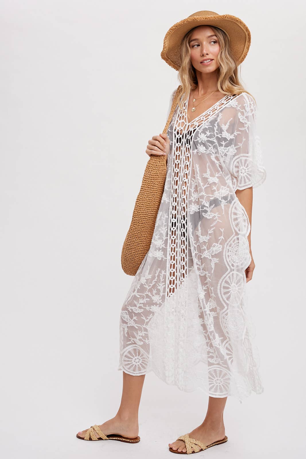 Bluivy BOHO LACE KAFTAN: NATURAL