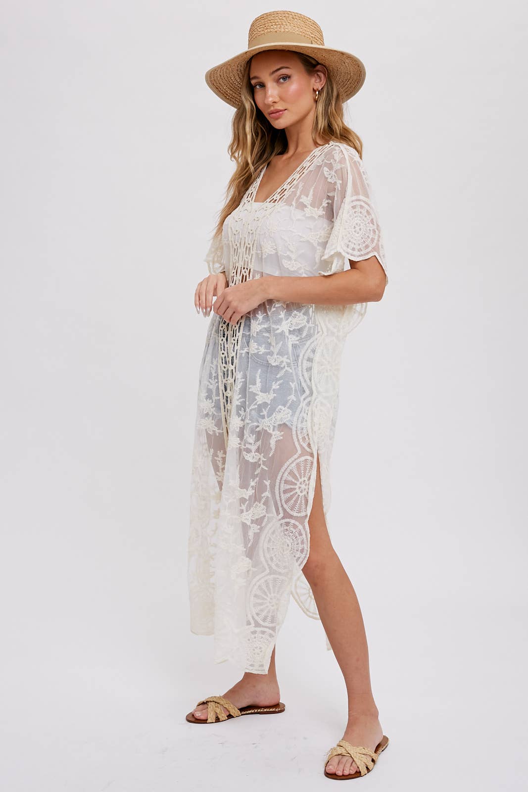 Bluivy BOHO LACE KAFTAN: NATURAL