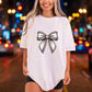 Baseball Bow | DTF Transfer Ready to Press | Sports Fan DIY Heat Transfer: Universal Color Design / 11inch