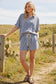 MINI CHECKER BUTTON DOWN TOP AND SHORTS SETS: NAVY