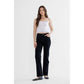 High Rise Straight Leg - 67.5% Cotton: SMOCKY BLACK / 24