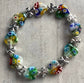 Christian Gift Millefiori Glass Beaded Bracelet Cross  