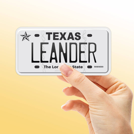 Texas License Plate Stickers - Choose Your TX City or Phrase: Abilene