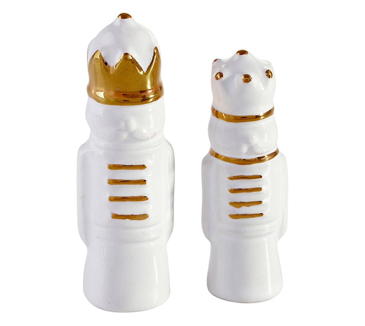Ceramic Nutcrackers In Wood Box: Ceramic/Pine Wood / Pine Box: 3.25" H x 2.5" W x 1.75" D, Small: 2.25" H, Medium: 2.75" H