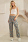 Mineral Washed Floral Denim Barrel Pants: DK DENIM