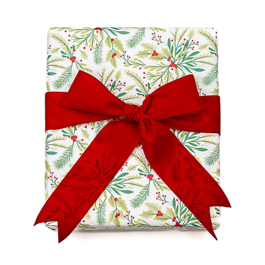 Holly Jolly Paper Gift Wrap   Green/Red   30x120