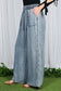 Wide Leg High Waist 100%Tencel Chambray Denim Pants