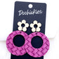 2" Birch Flower & Box Braided Lil' O Dangles- Spring Earring: Peacock Box Braided
