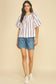 USA INSPIRED STRIPE BLOUSE TOP - 7163T: White / S
