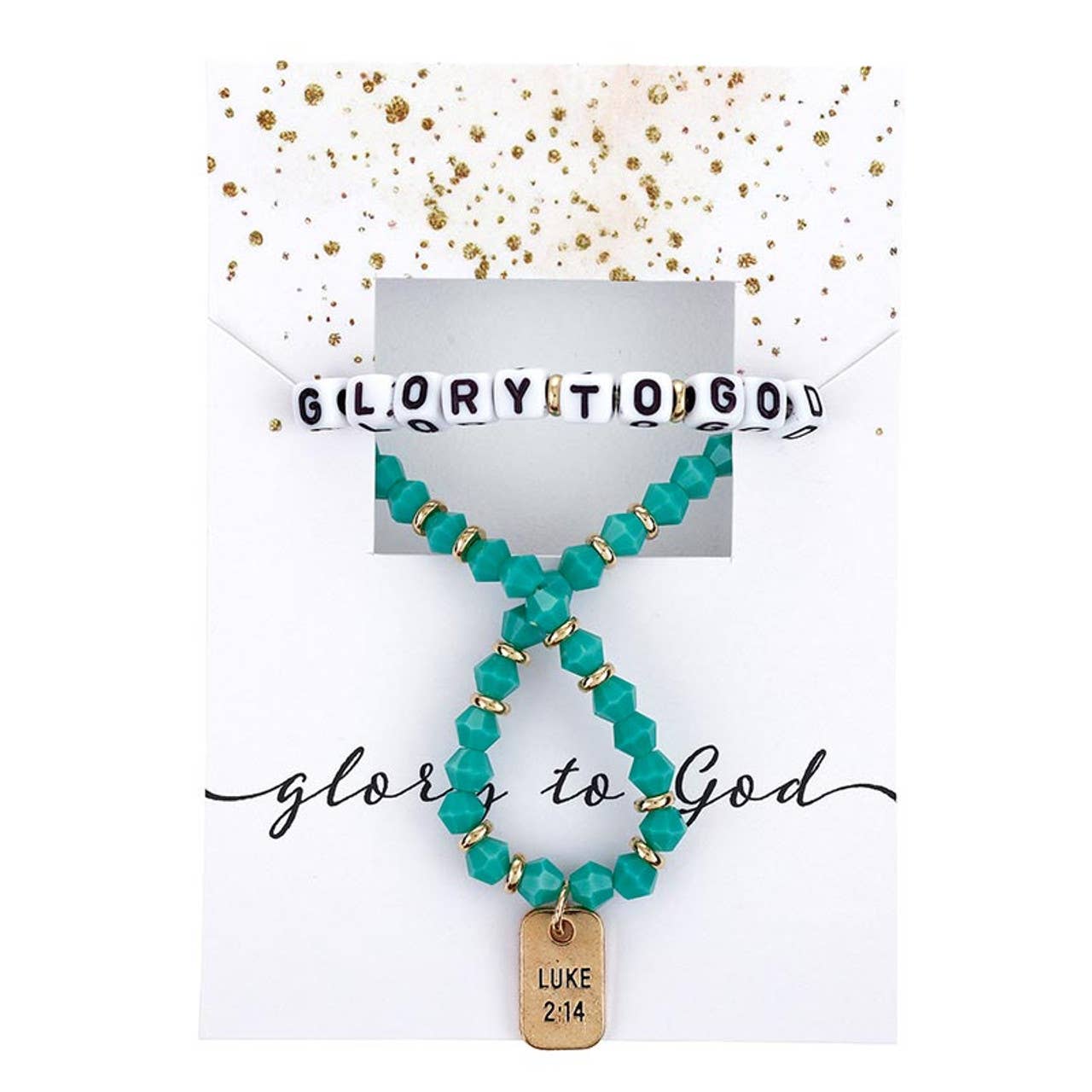 Word Beaded Tag Bracelet: Gold Plated