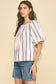 USA INSPIRED STRIPE BLOUSE TOP - 7163T: White / M