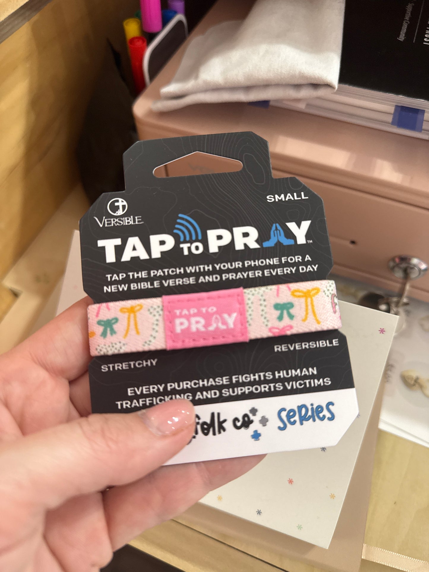 Tap to Pray stretch bracelets