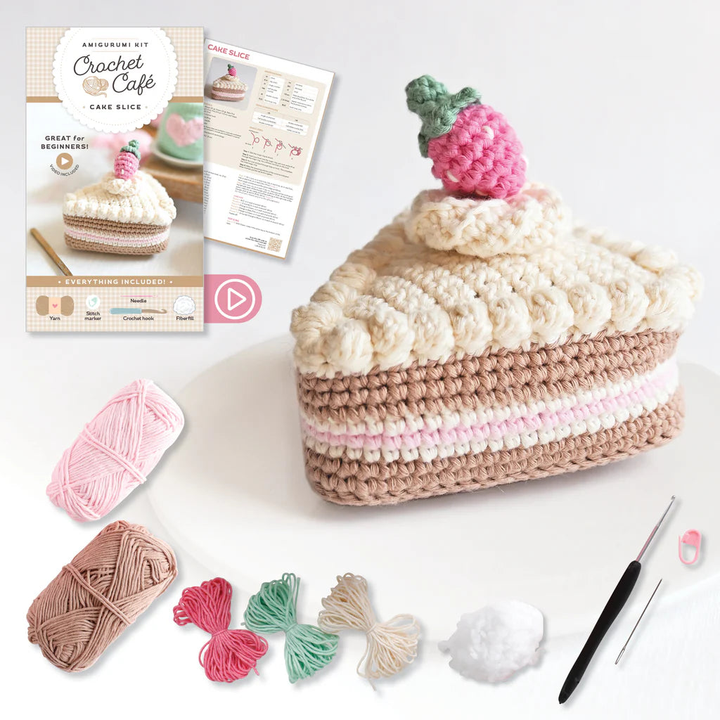 Cake Slice Crochet Amigurumi Kit