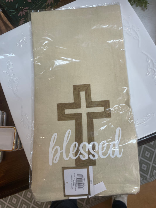 Blessed rugged cross hand towel