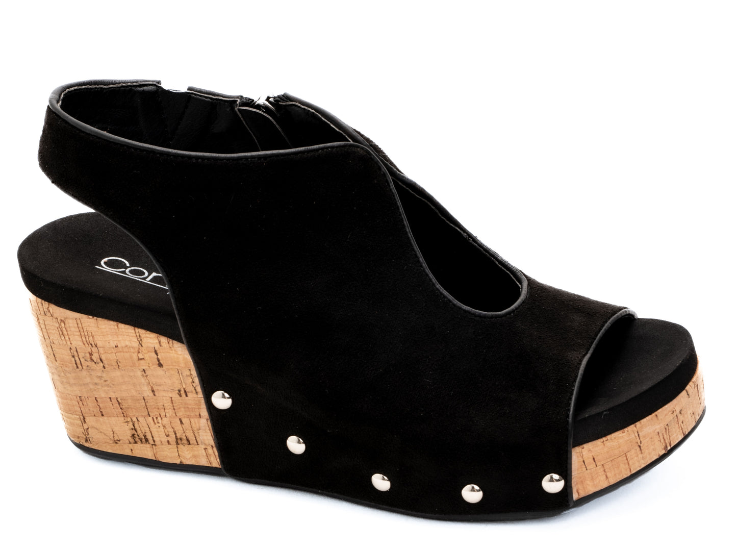 Corkys Frisky Black Faux Suede