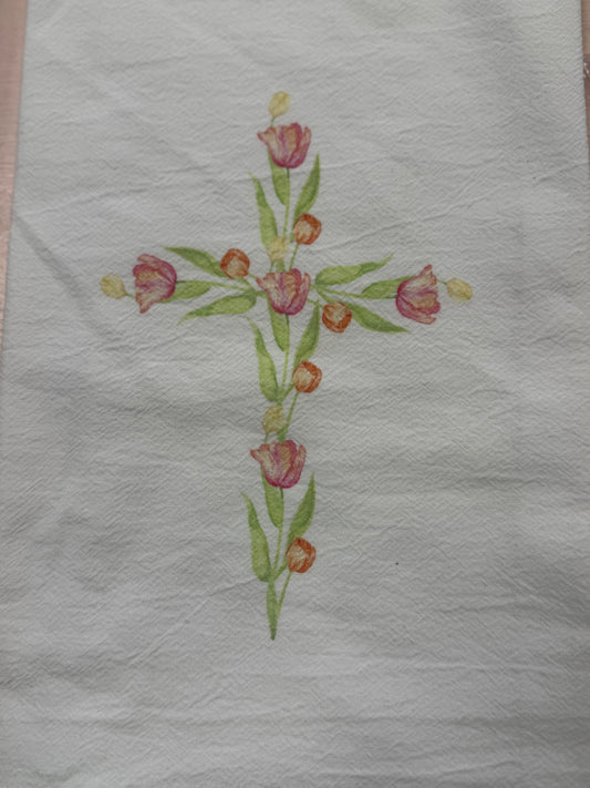 Tulip Cross Hand Towel