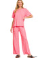 Soft melange short sleeve tee & long pants set