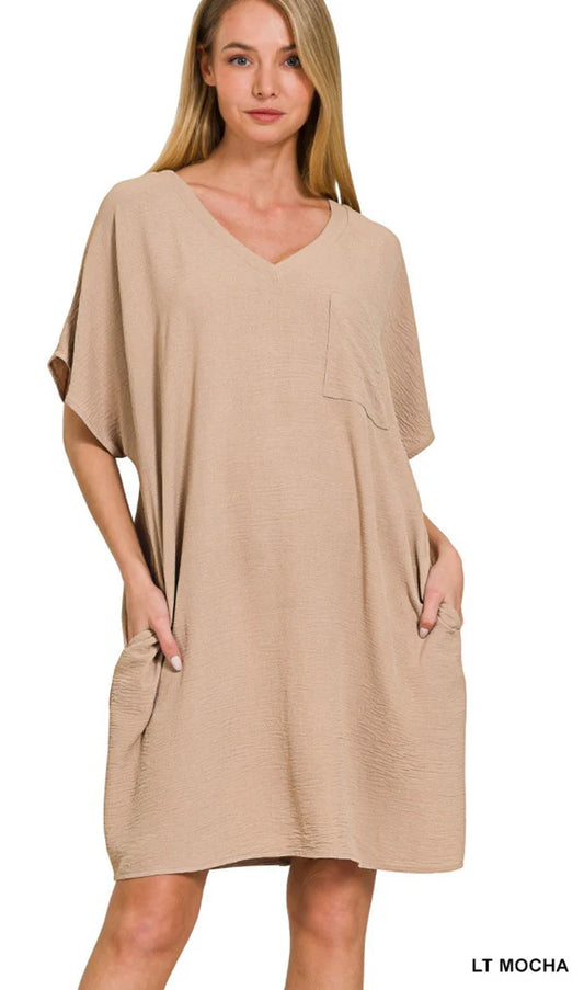Lt Mocha Flow & Go Airflow Dress with Pockets (Copy)