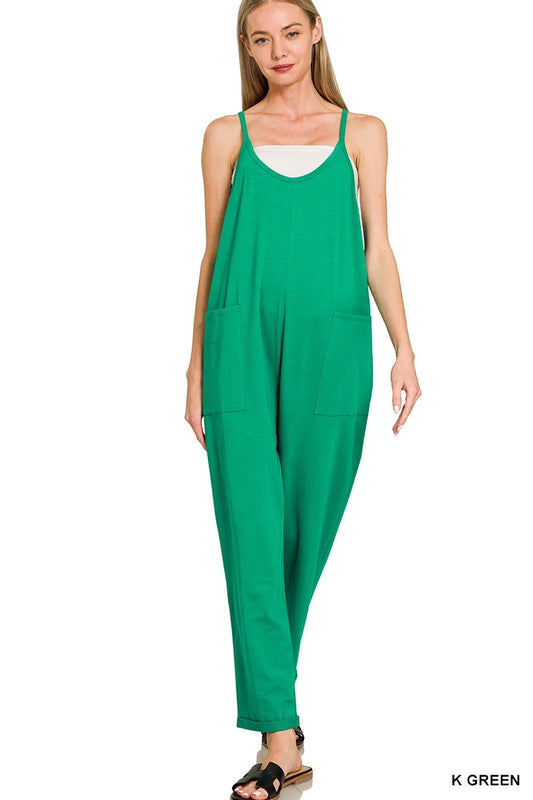 Kelly Green Summer Overalls