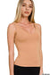 Zenana seamless double layered v neck tank