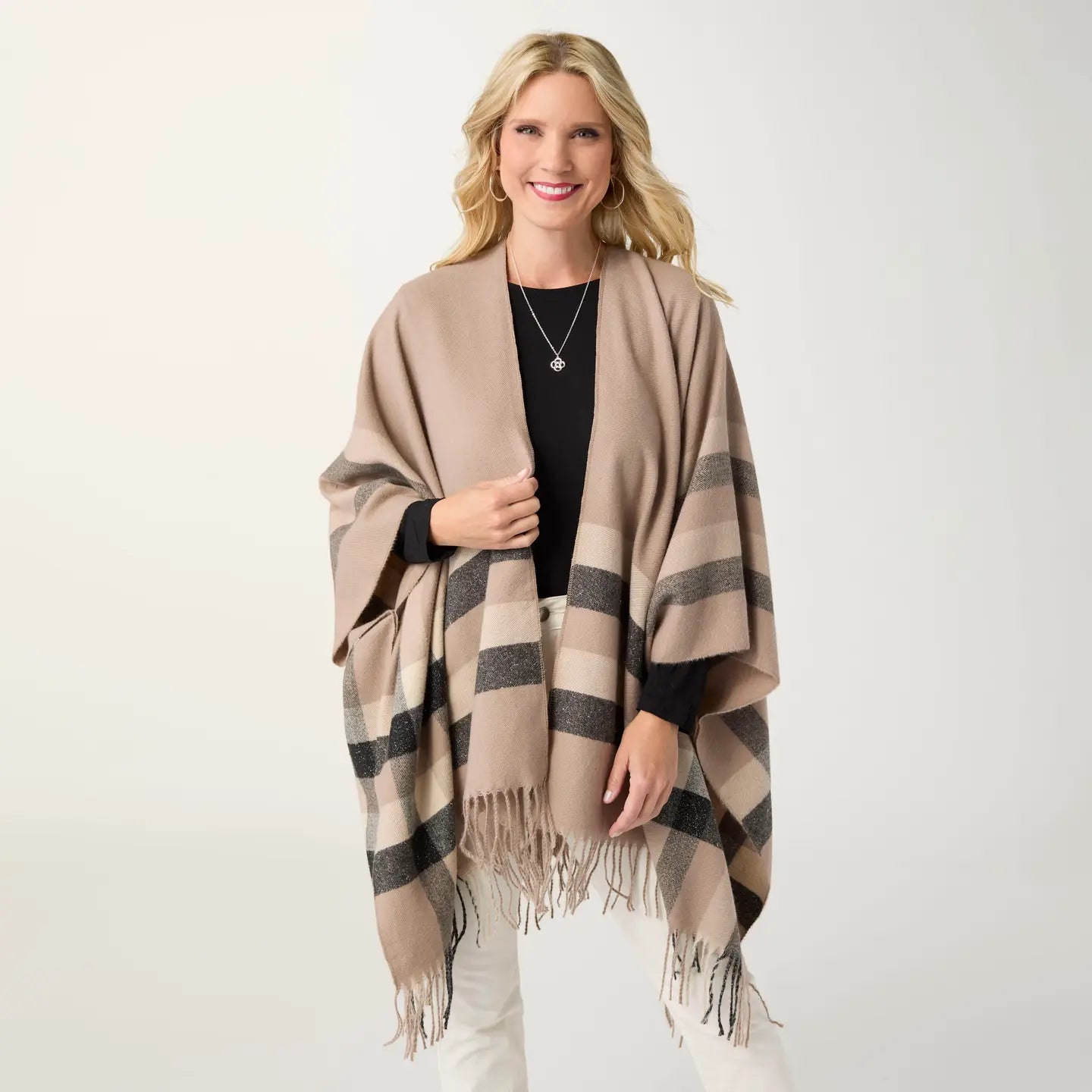 Teagan Striped Lurex Wrap