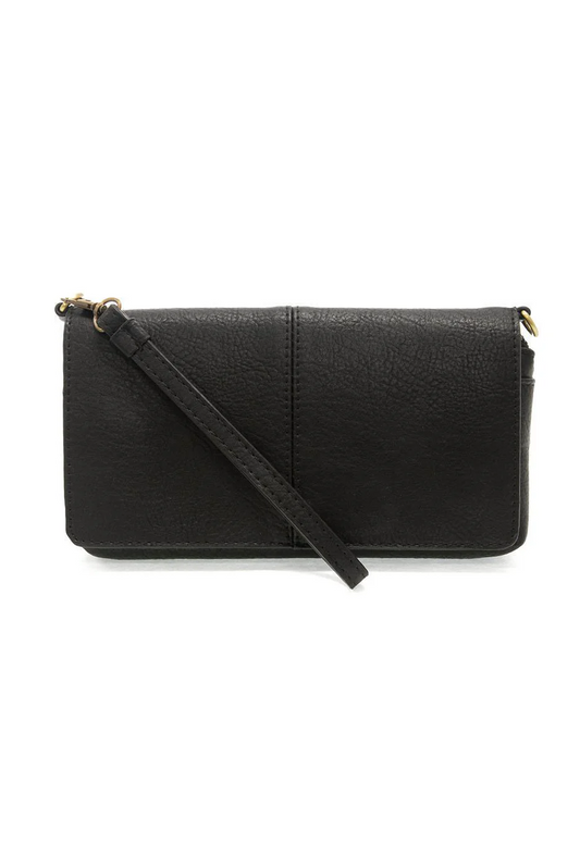 Joy Susan Bright Black Everly Organizer Flap Crossbody
